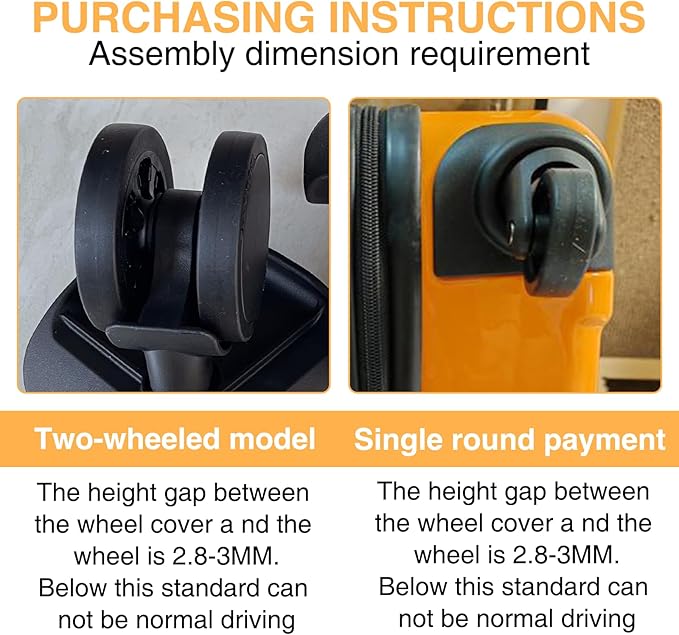 8 Pcs Silicone Luggage Wheel Covers for Rolling Suitcases, Cuttable Luggage Wheel Protector Silent Noise Reduction Shock
