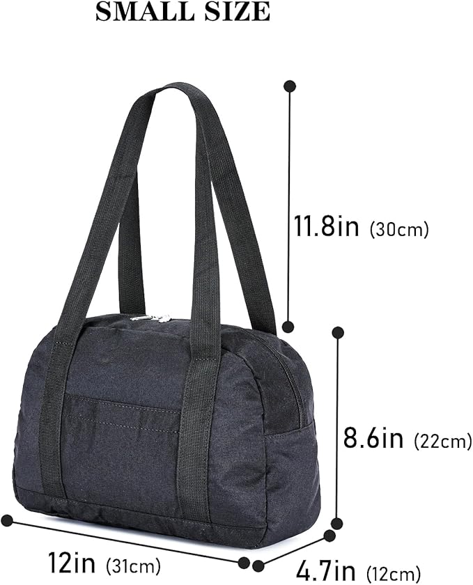 Mini Gym Bag for Women Girls, 12 inch Small Gym Tote, Lightweight Small Carry On Duffle Bag for Travel Sports