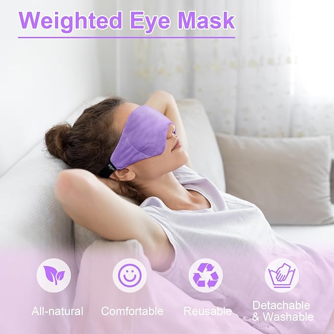 Heated Eye Mask Warm Compress for Eyes, Weighted Eye Mask for Sleeping, Microwave Hot Compress for Eyes Relaxation, Reusable Sleep Mask for Home, Office, Stocking Stuffers (Rosemary)