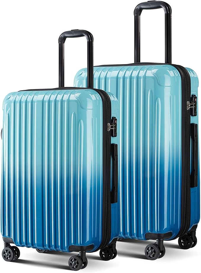 Carry on Luggage 2 Piece（20in/24inch - Airline Approved Suitcases with Spinner Wheels, Built-In TSA Lock，Hard Shell Expandable Suitcases