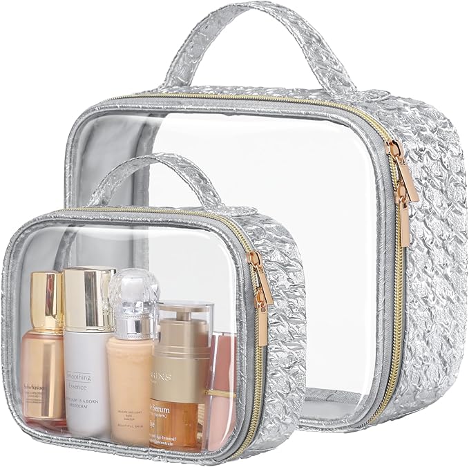 PACKISM Clear Makeup Bag - TSA Approved Toiletry Bag for Carry-on & Checked Luggage, Water Resistant Car Storage Organizer with Reinforced Seams