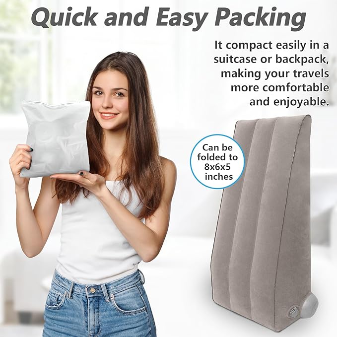 Inflatable Leg Elevation Pillow for After Surgery, Leg Wedge Pillow for Post-Surgery Recovery, Adjustable Height for Foot Ankle Knee, with Easy Press Pump Valve, Single Leg