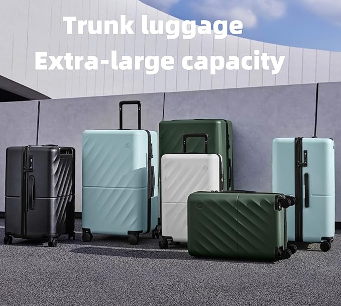 NINETYGO Carry On Suitcase, 20 Inch Carry-On Luggage with Double Spinner Wheels, Anti-Burst Zipper, Hard Case PC Suitcase Carry On, Lightweight Travel Luggage, TSA Approved (Seaweed Green, Hudson)