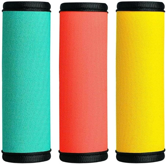 HEYSKAY 3pcs Neoprene Luggage Handle Wrap for Suitcase Identifier Travel Bag Wraps Luggage ID Tags Refrigerator Oven Door Handle Covers (Yellow/Blue/Rose)