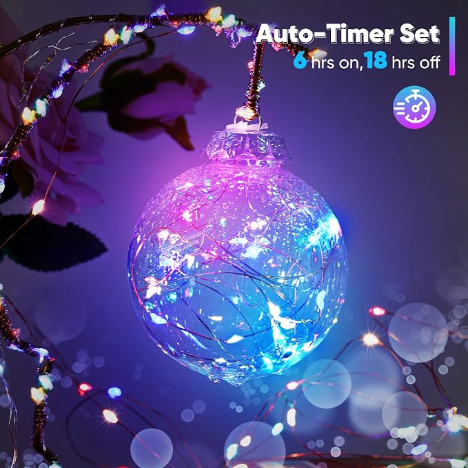 Ariceleo 2 Pack 16.4 Ft. Battery Operated Outdoor String Lights with Remote & Timer, LED Multi Color Fairy Lights, Waterproof Twinkle Lights for Bedroom, Dorm, Mason Jar, Wedding, Party, Christmas