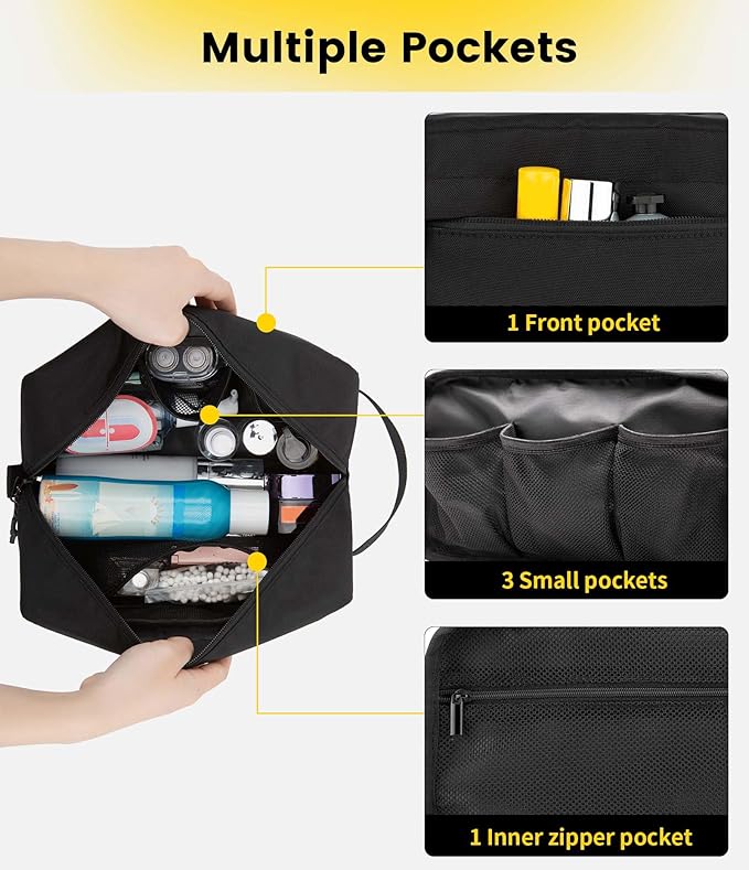 Vorspack Travel Toiletry Bag for Men - Hanging Toiletries Bag Water Resistant Travel Bag for Toiletries Accessories