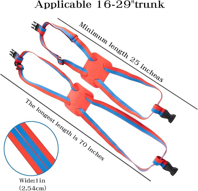 Bag Bungee, Luggage Straps Suitcase Adjustable Belt - Lightweight and Durable Travel Bag Accessories (Blue/Red 1pcs)