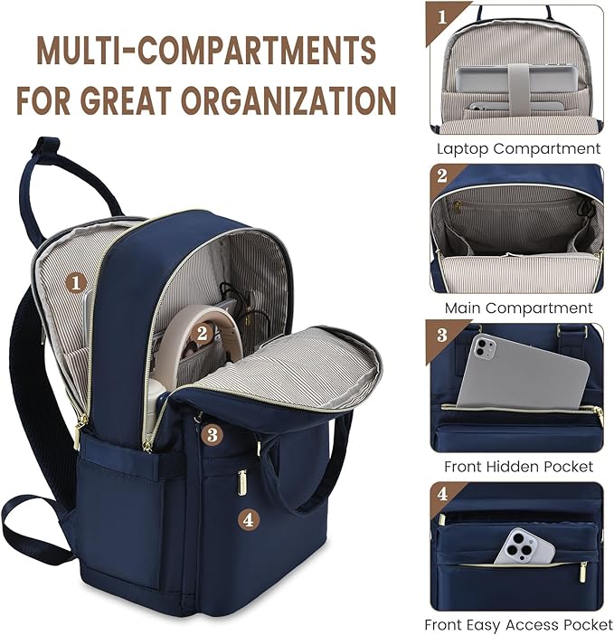 LOVEVOOK Laptop Backpack for Women 15.6 Inch Laptop Bag with USB Port, Fashion Waterproof Backpacks Teacher Nurse Stylish Travel Bags Vintage Daypacks for College Work