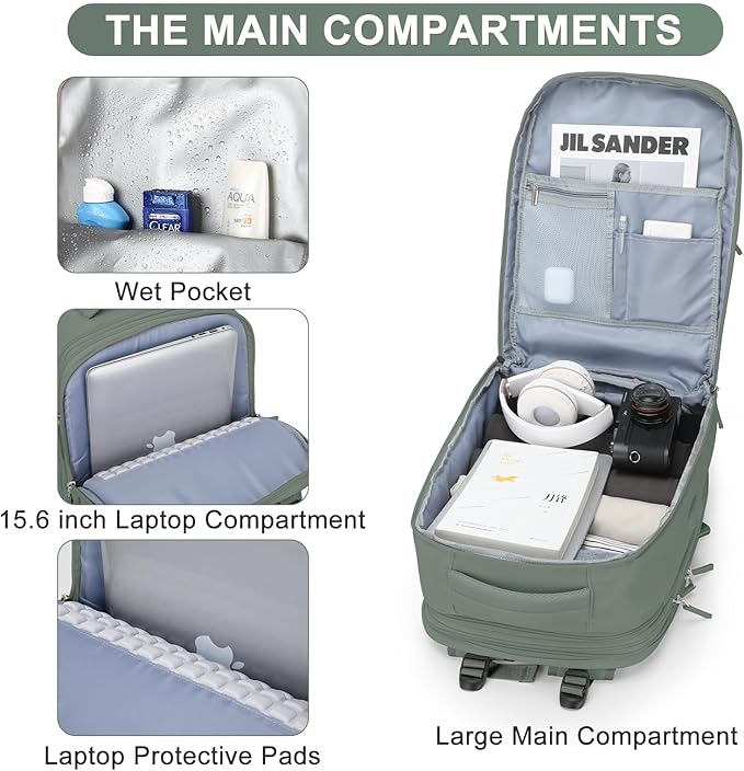 Extra Backpack For Traveling On Airplane Travel Backpack For Women Men Airline Approved Carry On Bags For Airplanes Gym Bag With Shoe Compartment Waterproof Laptop Backpack Camping Hiking Backpack
