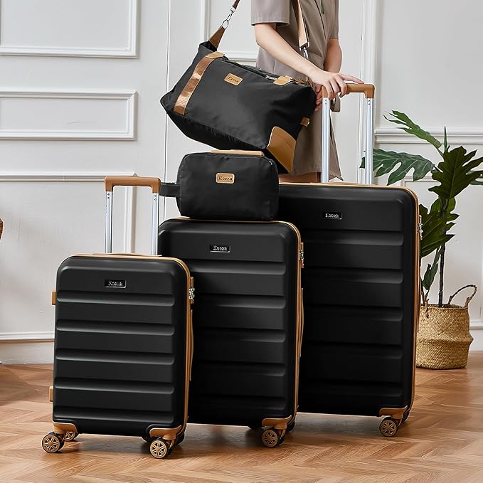 Luggage Sets 5 Piece, Suitcases with Wheels,ABS Hard Case Luggage with TSA Lock Spinner Wheels,Carry On Luggage Set (20/24/28 Inch)