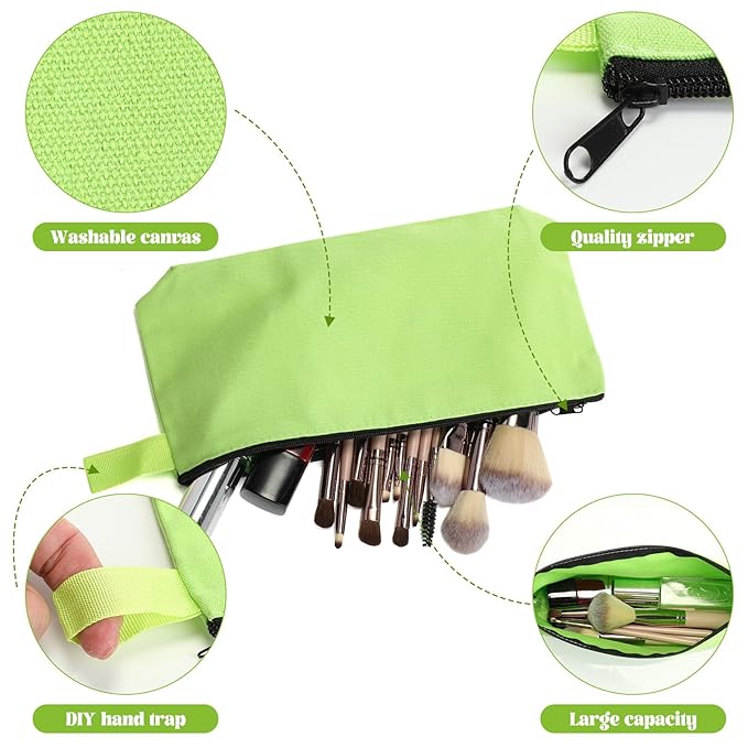 Saintrygo 30 Pcs Canvas Makeup Bags Bulk for Women Cosmetic Bags Small Travel Canvas Zipper Pouch Blank DIY Multipurpose Toiletry Hygiene Pouch for Women Purse Pencil Case(Novel,9.8 x 5 x 2 Inch)