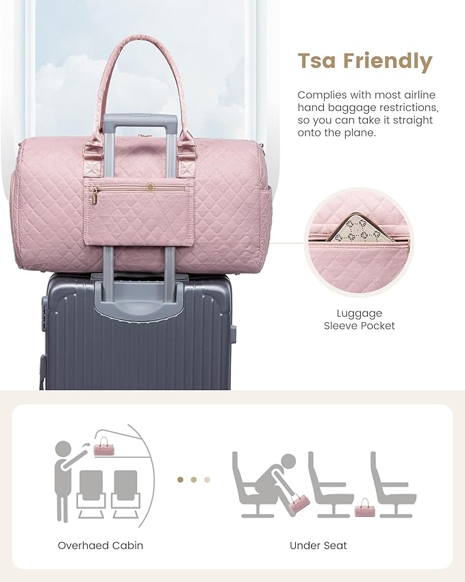 LOVEVOOK Travel Duffle Bag, Weekender Bag for Women with Toiletry Bag, Carry on Overnight Bag with Shoe Compartment, Gym Duffel Bag with Wet Pocket, Mommy Hospital Bags for Labor and Delivery