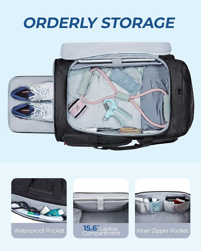 BAGSMART Gym Bag for Women & Men, Sports Travel Duffel Backpack with Shoe Compartment Laptop Compartment, Water Resistant Carry On Weekender Bag for Airplane