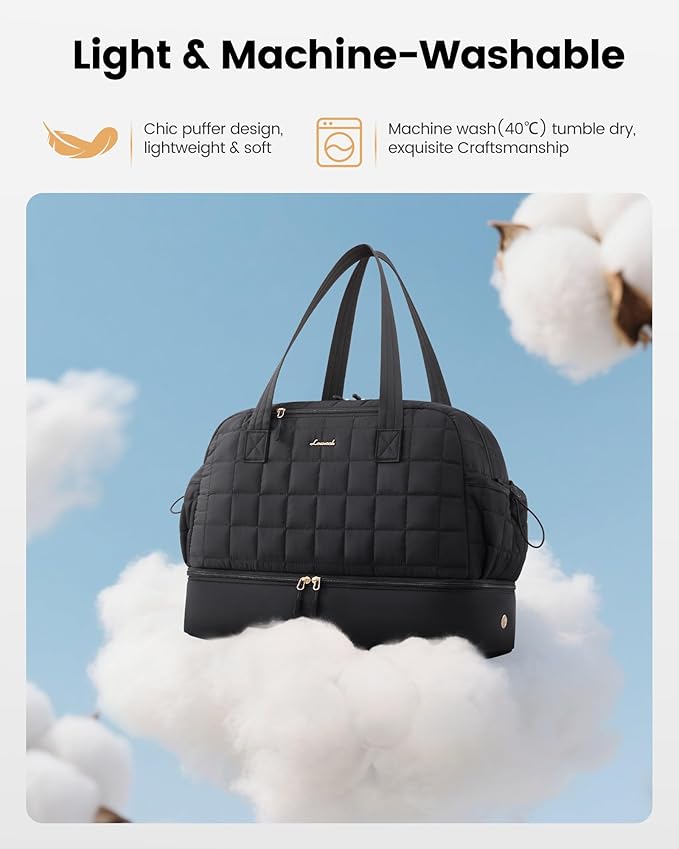 LOVEVOOK Large Travel Duffle Bag,Weekender Bags For Women with Shoe Compartment,Puffer Carry On Bags For Airplanes,Hospital Bag for Labor and Delivery,Overnight Bag With Toiletry Bag,Gym Tote Bag