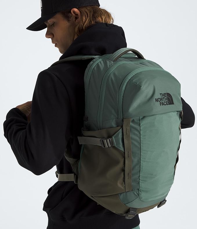 The North Face Recon Everyday Laptop Backpack - Daypack, Water Repellent, Laptop Sleeve, 2 Water Bottle Pockets, Duck Green/New Taupe Green, One Size