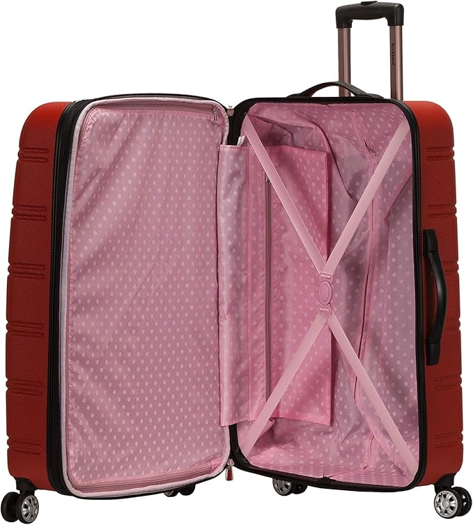 Rockland Melbourne Hardside Expandable Spinner Wheel Luggage, Red, 3-Piece Set (20/24/28)