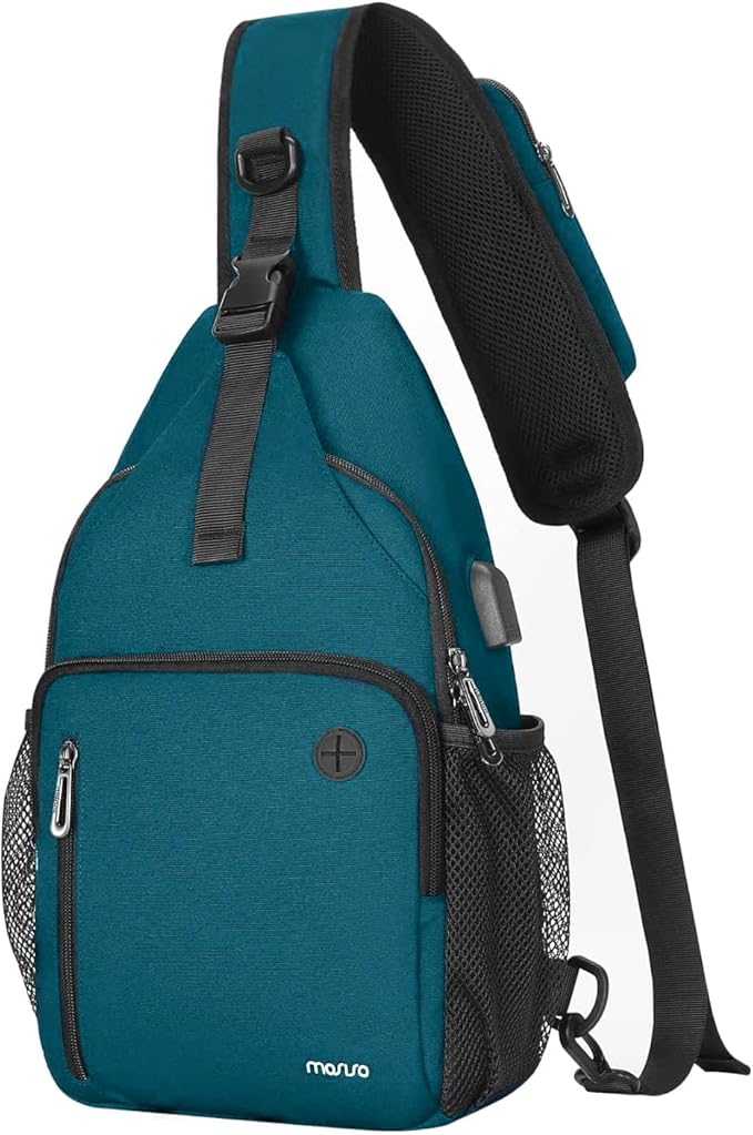 MOSISO Sling Backpack Bag, Crossbody Shoulder Bag Travel Hiking Daypack Chest Bag with Front Square Pocket&USB Charging Port