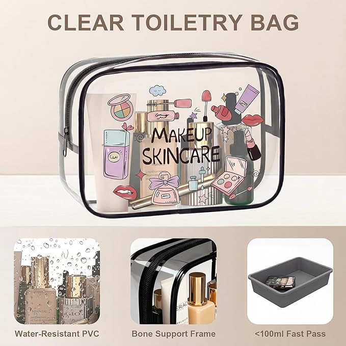 8 Set Packing Cubes for Travel with Clear Toiletry Bag, Durable Luggage Packing Organizers, Carry-On Accessories, TSA Approved See-Through Cubes, Space-Saving Storage Bags, Gifts for Women