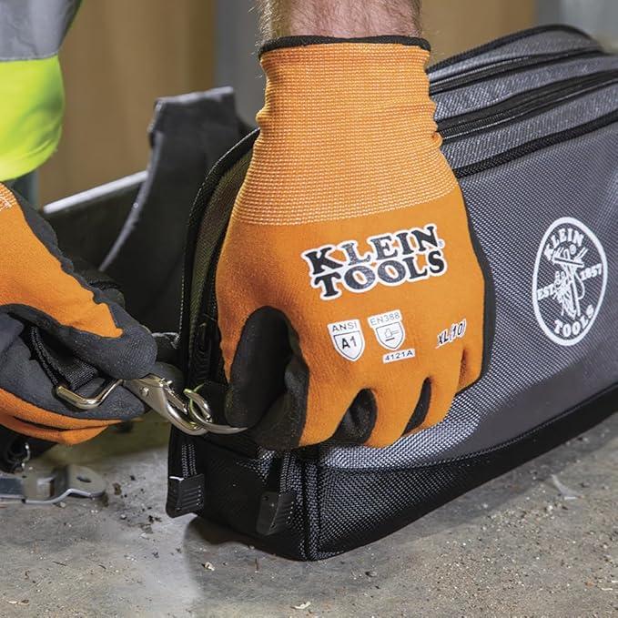 Klein Tools Tool Pouch, Dual Compartments, Heavy-Duty Tool Bag Organizer, Multipurpose Bag