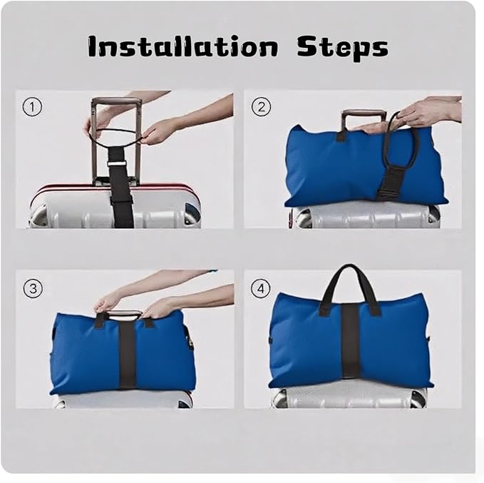4 Pack Luggage Straps Suitcase Adjustable Elastic Belt for Attaching Extra Bags Purse to Suitcase Handle Lightweight and Durable Travel Bag Accessories