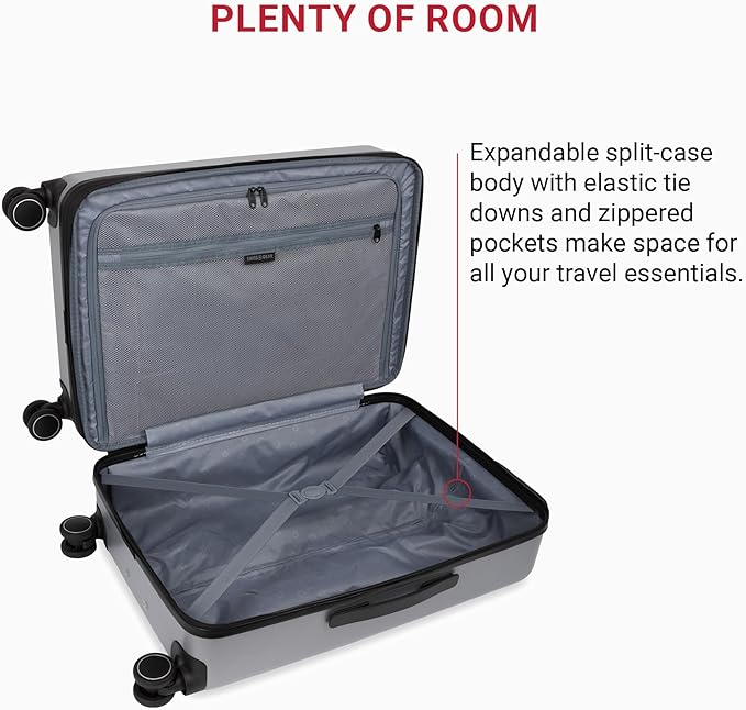 SwissGear 8020 Eclipse Collection Hardside Expandable Luggage – Ultimate Grey