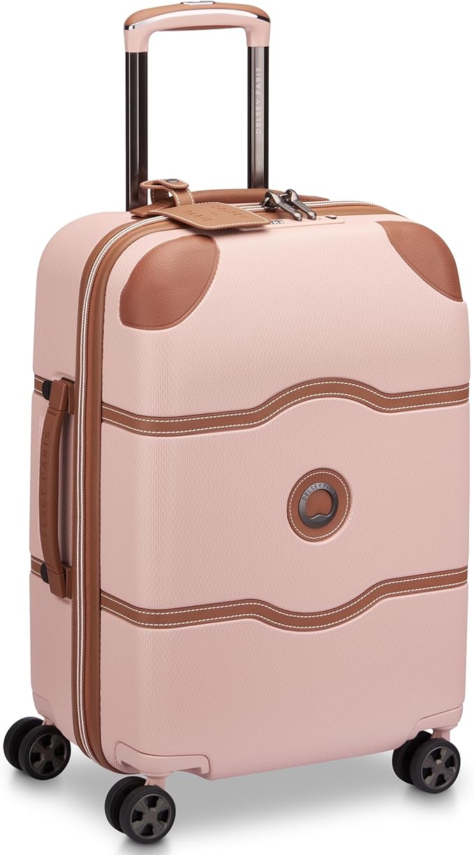 DELSEY PARIS Chatelet Air 2.0 Hardside Luggage with Spinner Wheels, Blush Pink, Carry on Plus 20 Inch