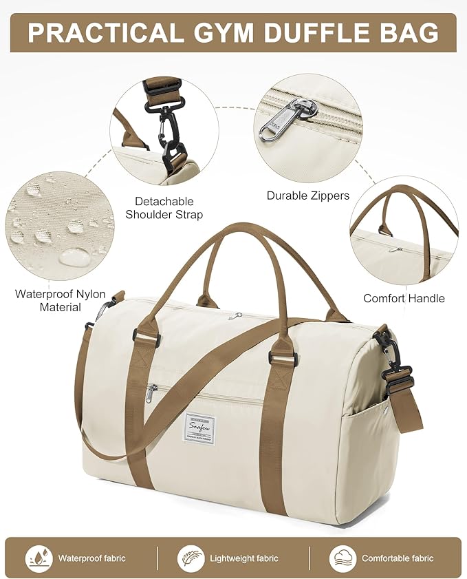 Gym Bag Womens,Travel Duffel Carry on Bag Sport Tote Bag Weekend Overnight Bag