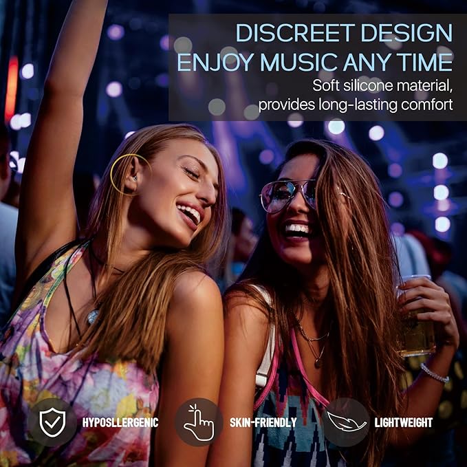Concert Ear Plugs 2 Pairs, Noise Reduction Preserving Sound Clarity Music Earplugs for DJs, Festival, Raves, Loud Events Hearing Protection for Adult/Kid 12+, incl Cord & Case