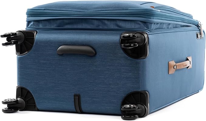Travelpro Platinum Elite Softside Expandable Checked Luggage, 8 Wheel Spinner Large Suitcase, TSA Lock, Men and Women, Coastal Blue, Checked Large 29-Inch