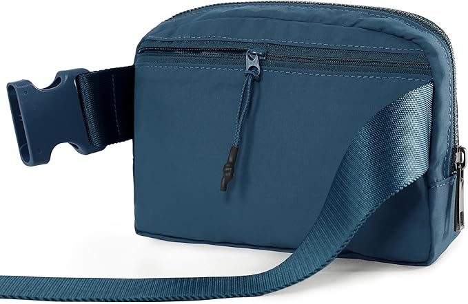 ODODOS Unisex Mini Belt Bag with Adjustable Strap Small Fanny Pack for Workout Running Traveling Hiking, Navy Blue