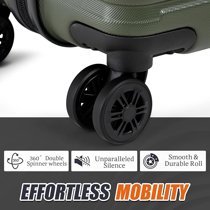 Luggage Sets 5 Piece Suitcases with Wheels, Suitcase Set ABS Hard Case Luggage with Spinner Wheels Durable Travel Luggage