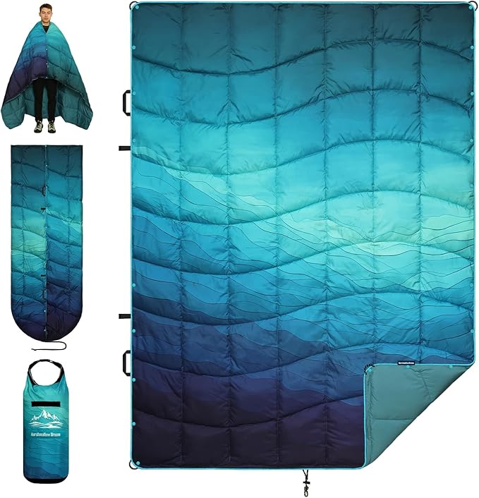 Camping Blanket, Puffy Blankets Lightweight Windproof Resistant for Outdoors,Hiking, Backpacking,Car,Picnic,Stadium