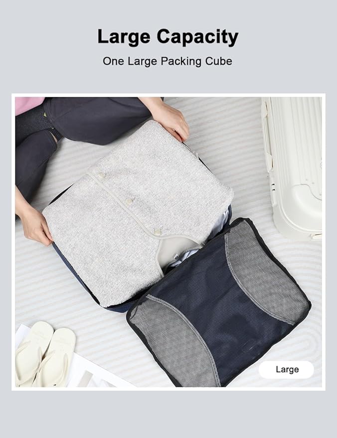 GOX Ultra Light 5 piece Packing Cubes Travel Luggage Organizer 1 Large 2 Medium 2 Small
