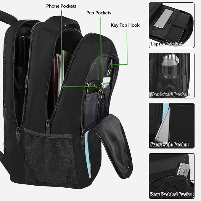 MATEIN Travel Laptop Backpack for Men, Business Anti Theft Slim Sturdy Laptops Backpack, Water Resistant College Computer Bag Gift for Women Fits 15.6 Inch Notebook