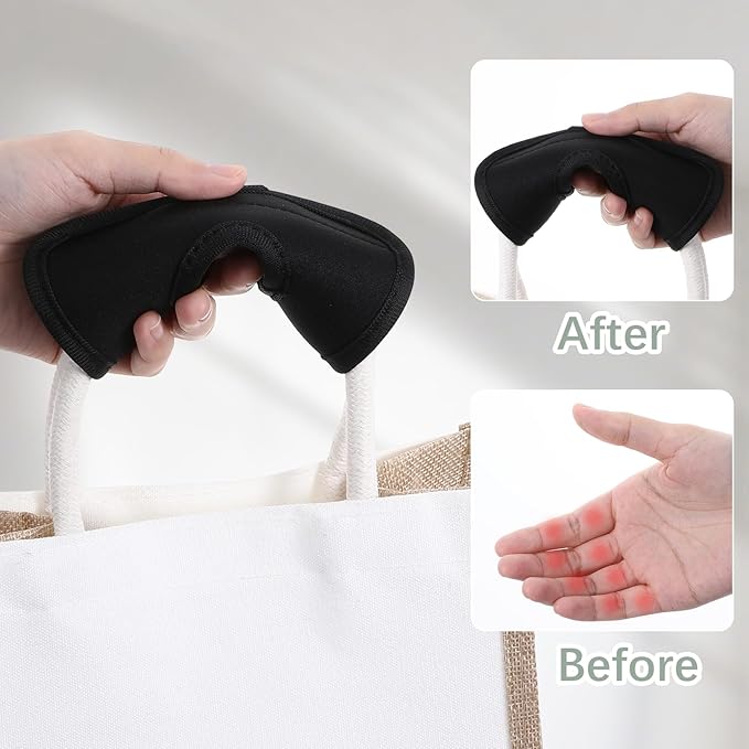 4 Pcs Suitcase Handles Wraps, Black Luggage Handle Covers, Soft Luggage Handle Wraps for Suitcase, Open-Top Bag Handles Wrap, Trolley Case(Black)