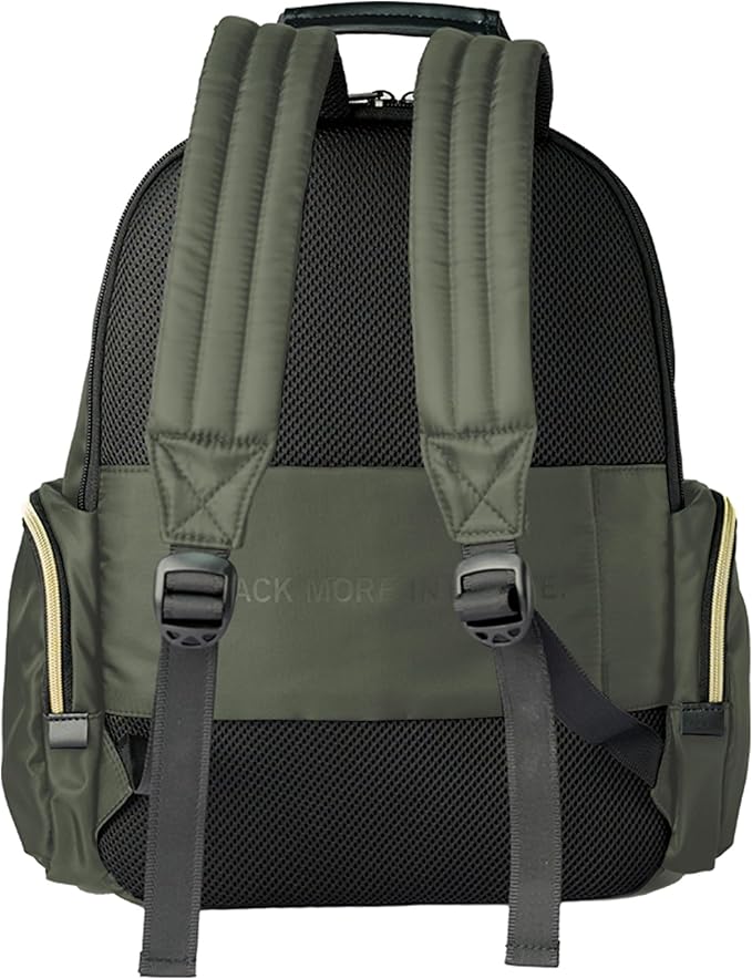 Kenneth Cole REACTION Madison Square Lightweight Hardside Chevron Expandable Spinner Luggage, Olive, 2-Piece (20" Carry On + Sophie Backpack)