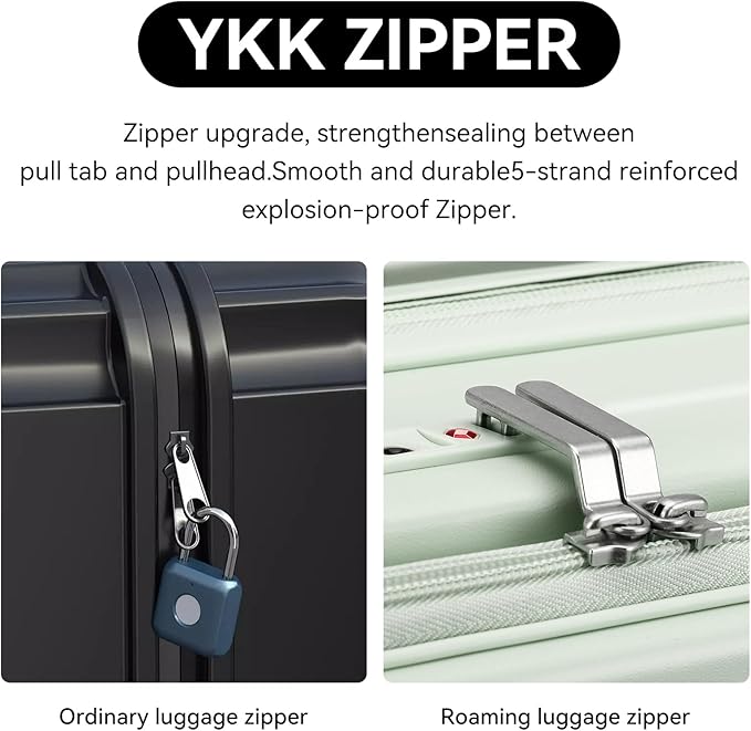 ROAMING 26 Inch Checked Luggage Expandable PC Hard Shell Suitcases for Front Opening with Cup Holder TSA Lock Travel Luggage with Spinner Wheels Suitcase,Specially Designed Ergonomic Pull Rod Handle