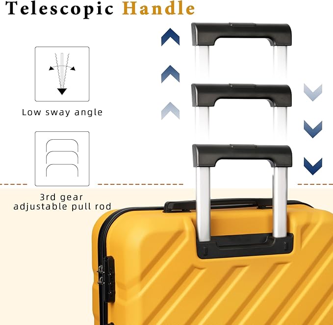 Luggage Sets 5 Piece,Suitcases with Wheels, Hard Case Luggage with Detachable Spinner Wheels,Carry On Luggage Set (5 Piece Sets (20"/24"/28"/DB/TB))