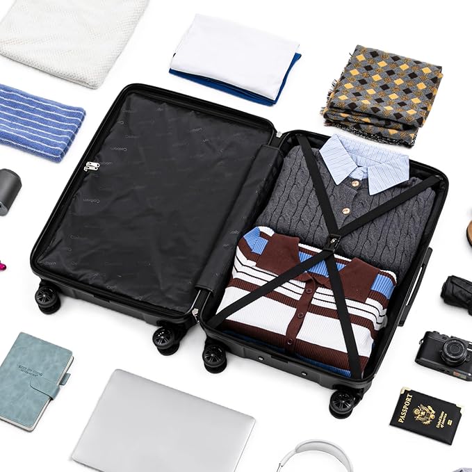 Luggage Sets 5 Piece Suitcases with Wheels, Suitcase Set ABS Hard Case Luggage with Lock Spinner Wheels Durable Travel Luggage