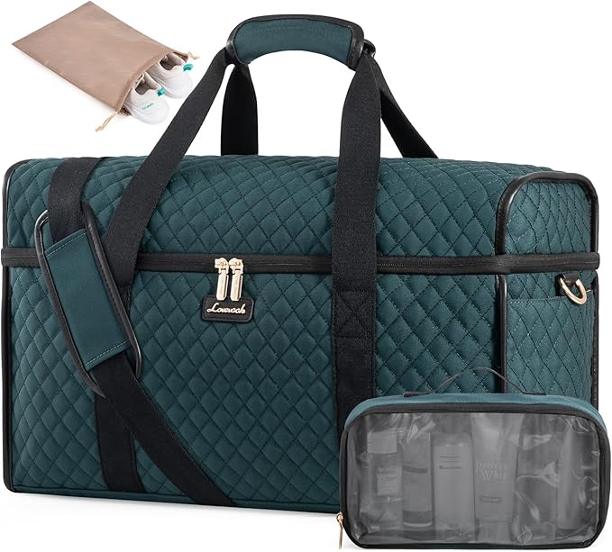 LOVEVOOK Travel Duffle Bag - Weekender & Overnight Bag with Toiletry & Wet Pocket, Carry-On Size, 3pc Set