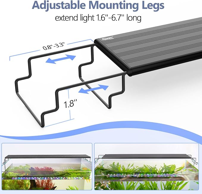 hygger IP68 Waterproof LED Aquarium Light 24/7 Cycle Full Spectrum Fish Tank Light with Timer Adjustable Brightness 12 Colors Aquarium Lamp for 25-30 in Freshwater Planted Tank