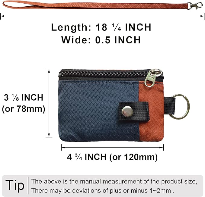 CHENSPRX Minimalist RFID Blocking Small Wallet with ID Window,WaterResistant Zip Id Case Wallet with Lanyard Keychain for Cards,Cash,Travel,Women,Men