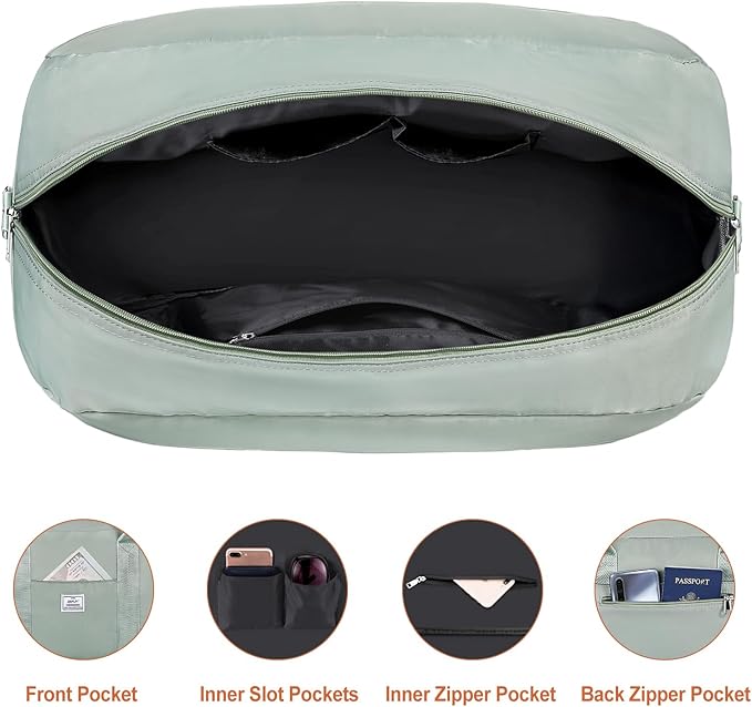 Weekender Bag for Women, Large Overnight Bag Canvas Travel Duffel Bag Carry On Tote with Shoe Compartment 21" 3Pcs Set
