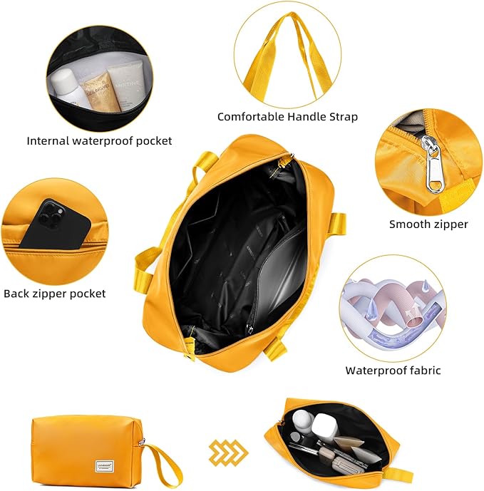 LARVENDER Luggage Sets 3 Piece, Hardside PP Carry On Suitcase with 360° Spinner Wheels TSA Lock Luggage Sets for Women, Yellow