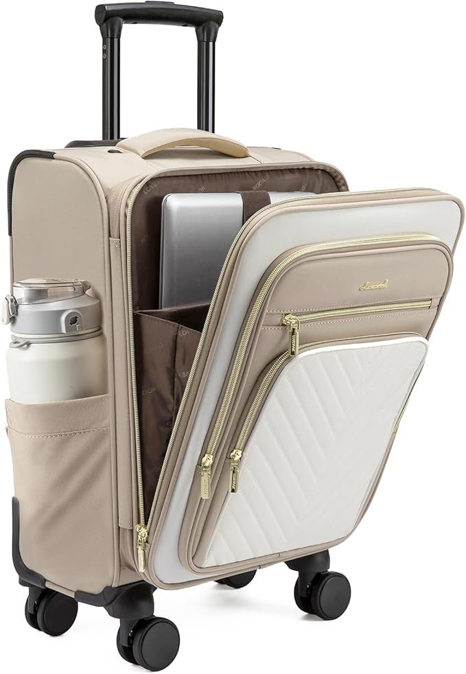 LOVEVOOK Carry On Luggage 22x14x9 Airline Approved,20 Inch Carry On Suitcases with Wheels,Softside Rolling Suitcase with TSA Lock for Women Men,Lightweight Travel luggage