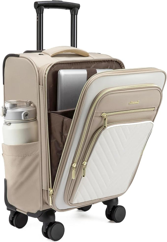 LOVEVOOK Carry On Luggage 22x14x9 Airline Approved,20 Inch Carry On Suitcases with Wheels,Softside Rolling Suitcase with TSA Lock for Women Men,Lightweight Travel luggage