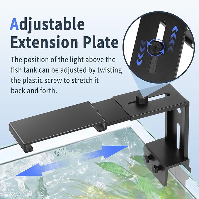 hygger Aquarium Light Clip Holder (for HG-978) (1), Aquarium Fish Tank Light Riser/Holder/Bracket/Stand/Mount