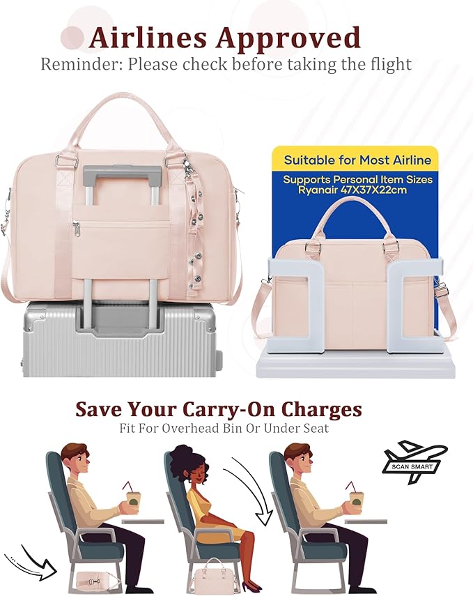 Gym Bag Womens,Travel Duffel Carry on Bag Sport Tote Bag Weekend Overnight Bag