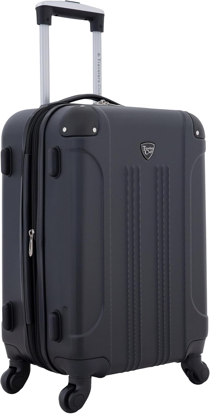 Travelers Club Chicago Hardside Expandable Spinner Luggage, Black, 22" Carry-On