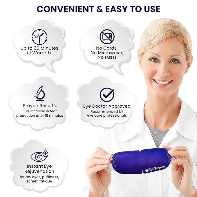 Lure Essentials Steam Eye Mask by Eye Serenity Self-Heating Warm Compress, 45-Pack, Unscented, Dry Eye Relief, Perfect for Self-Care, Ideal for Office, Travel & Nightly Relaxation, Calm Sleep